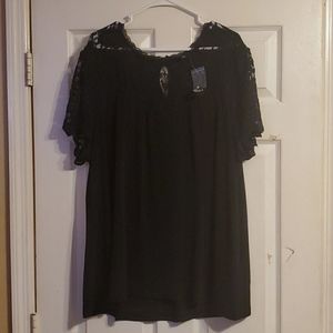 Black lacy dress shirt